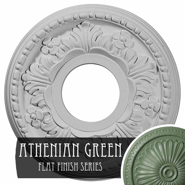 Ekena Millwork Helene Ceiling Medallion (Fits Canopies up to 5 1/4"), 11 7/8"OD x 3 5/8"ID x 7/8"P, Athenian Green CM11HEAGF - main